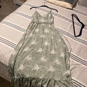 Sage Green and White Sun Dress